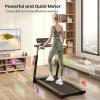 imageGoplus 3HP Treadmill with Desk Workstation Superfit Foldable Treadmills for Home Office Adjustable Height Bluetooth Speaker APP Control LED Display 25 Preset Programs Portable Running MachineBlack