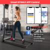 imageGoplus 3HP Treadmill with Desk Workstation Superfit Foldable Treadmills for Home Office Adjustable Height Bluetooth Speaker APP Control LED Display 25 Preset Programs Portable Running MachineBlack