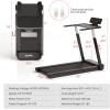 imageGoplus 3HP Treadmill with Desk Workstation Superfit Foldable Treadmills for Home Office Adjustable Height Bluetooth Speaker APP Control LED Display 25 Preset Programs Portable Running MachineBlack
