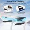 imageGoplus 3in1 Treadmill with Large Desk 25HP Folding Electric Treadmills LED Display Remote Control Blue Tooth Speakers Walking Jogging Machine for HomeOffice UseWhite