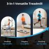 imageGoplus 3in1 Treadmill with Large Desk 25HP Folding Electric Treadmills LED Display Remote Control Blue Tooth Speakers Walking Jogging Machine for HomeOffice UseWhite