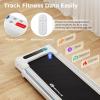 imageGoplus 3in1 Treadmill with Large Desk 25HP Folding Electric Treadmills LED Display Remote Control Blue Tooth Speakers Walking Jogging Machine for HomeOffice UseWhite