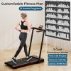 imageGoplus 3in1 Treadmill with Large Desk 25HP Folding Electric Treadmills LED Display Remote Control Blue Tooth Speakers Walking Jogging Machine for HomeOffice UseBlack