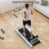 imageGoplus 3in1 Treadmill with Large Desk 25HP Folding Electric Treadmills LED Display Remote Control Blue Tooth Speakers Walking Jogging Machine for HomeOffice UseWhite