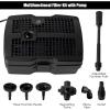 imageGoplus 4 in 1 Submersible Pond Filter Pump 660 GPH Fountain Pump w 3 Nozzles AllinOne Water Pond Cleaning System Outdoor for Aquariums Fish Tank Black