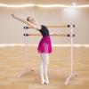 imageGoplus 4FT Portable Ballet Barre 46 Freestanding Adjustable Double Ballet Bar for Stretch Ballet Dance Home Gym School Balance Training Barre for Adults Youth Toddler KidsPink