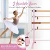 imageGoplus 4FT Portable Ballet Barre 46 Freestanding Adjustable Double Ballet Bar for Stretch Ballet Dance Home Gym School Balance Training Barre for Adults Youth Toddler KidsPink