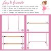 imageGoplus 4FT Portable Ballet Barre 46 Freestanding Adjustable Double Ballet Bar for Stretch Ballet Dance Home Gym School Balance Training Barre for Adults Youth Toddler KidsPink