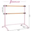 imageGoplus 4FT Portable Ballet Barre 46 Freestanding Adjustable Double Ballet Bar for Stretch Ballet Dance Home Gym School Balance Training Barre for Adults Youth Toddler KidsPink