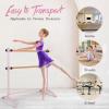 imageGoplus 4FT Portable Ballet Barre 46 Freestanding Adjustable Double Ballet Bar for Stretch Ballet Dance Home Gym School Balance Training Barre for Adults Youth Toddler KidsPink