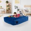 imageGoplus Crash Pad 57quotx57quot 47quotx355quot 475x475ft 4x3ft Sensory Mat with Foam Blocks and Washable Velvet Cover for Kids and Adults Play Therapy Jump Relax47x355 Blue