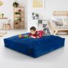 imageGoplus Crash Pad 57quotx57quot 47quotx355quot 475x475ft 4x3ft Sensory Mat with Foam Blocks and Washable Velvet Cover for Kids and Adults Play Therapy Jump Relax57x57 Blue