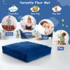 imageGoplus Crash Pad 57quotx57quot 47quotx355quot 475x475ft 4x3ft Sensory Mat with Foam Blocks and Washable Velvet Cover for Kids and Adults Play Therapy Jump Relax57x57 Blue