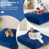 imageGoplus Crash Pad 57quotx57quot 47quotx355quot 475x475ft 4x3ft Sensory Mat with Foam Blocks and Washable Velvet Cover for Kids and Adults Play Therapy Jump Relax57x57 Blue