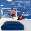 imageGoplus Crash Pad 57quotx57quot 47quotx355quot 475x475ft 4x3ft Sensory Mat with Foam Blocks and Washable Velvet Cover for Kids and Adults Play Therapy Jump Relax57x57 Blue