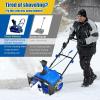imageGoplus Electric Snow Blower 3190 RPM 20W Corded Snow Thrower w 15 AMP Motor 180 Rotating ampamp 30 FT Throwing Chute Dual LED Lights HDPE WearResistant Wheels Snow Removal for Driveway BlueBlue