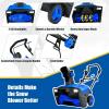 imageGoplus Electric Snow Blower 3190 RPM 20W Corded Snow Thrower w 15 AMP Motor 180 Rotating ampamp 30 FT Throwing Chute Dual LED Lights HDPE WearResistant Wheels Snow Removal for Driveway BlueBlue