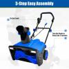 imageGoplus Electric Snow Blower 3190 RPM 20W Corded Snow Thrower w 15 AMP Motor 180 Rotating ampamp 30 FT Throwing Chute Dual LED Lights HDPE WearResistant Wheels Snow Removal for Driveway BlueBlue