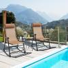 imageGoplus Folding Rocking Chair Zero Gravity Rocking Camping Chair with Pillow ampamp Armrests Folding Lounge Rocker for Outdoor Beach Poolside Yard Garden Indoor