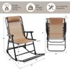imageGoplus Folding Rocking Chair Zero Gravity Rocking Camping Chair with Pillow ampamp Armrests Folding Lounge Rocker for Outdoor Beach Poolside Yard Garden Indoor