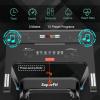 imageGoplus Folding Treadmill Compact Superfit Treadmill with APP Control Blue Tooth Speaker 12 Preset Programs LED Display and Device Holder Walking Running Machine for Home OfficeNavy