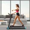 imageGoplus Folding Treadmill Compact Superfit Treadmill with APP Control Blue Tooth Speaker 12 Preset Programs LED Display and Device Holder Walking Running Machine for Home OfficeNavy