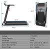 imageGoplus Folding Treadmill Compact Superfit Treadmill with APP Control Blue Tooth Speaker 12 Preset Programs LED Display and Device Holder Walking Running Machine for Home OfficeBlackSilver