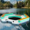 imageGoplus Inflatable Floating Dock 87FT x 87FT Inflatable Dock Platform wDetachable Ladder Carry Bag Water Mat Floating Platform Island Raft for Lake Beach Pool