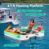 imageGoplus Inflatable Floating Dock 87FT x 87FT Inflatable Dock Platform wDetachable Ladder Carry Bag Water Mat Floating Platform Island Raft for Lake Beach Pool