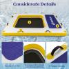 imageGoplus Inflatable Floating Dock 8FT x 8FT x 65 Inch Thick Swim Dock Platform wMesh Swim Area NonSlip Pad Portable Bag Portable Bag Water Mat Raft for Lake Beach River Pool