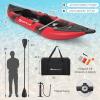 imageGoplus Inflatable Kayak 2Person Kayak Set for Adults with 507 LBS Weight Capacity 2 Aluminium Oars EVA Padded Seat 2 Fins Hand Pump Carry Bag Repair Kit Portable Touring KayaksRed