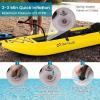 imageGoplus Inflatable Kayak 2Person Kayak Set for Adults with 507 LBS Weight Capacity 2 Aluminium Oars EVA Padded Seat 2 Fins Hand Pump Carry Bag Repair Kit Portable Touring KayaksYellow