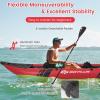 imageGoplus Inflatable Kayak 2Person Kayak Set for Adults with 507 LBS Weight Capacity 2 Aluminium Oars EVA Padded Seat 2 Fins Hand Pump Carry Bag Repair Kit Portable Touring KayaksRed