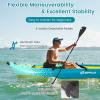 imageGoplus Inflatable Kayak 2Person Kayak Set for Adults with 507 LBS Weight Capacity 2 Aluminium Oars EVA Padded Seat 2 Fins Hand Pump Carry Bag Repair Kit Portable Touring KayaksBlueGreen