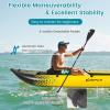 imageGoplus Inflatable Kayak 2Person Kayak Set for Adults with 507 LBS Weight Capacity 2 Aluminium Oars EVA Padded Seat 2 Fins Hand Pump Carry Bag Repair Kit Portable Touring KayaksYellow