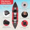 imageGoplus Inflatable Kayak 2Person Kayak Set for Adults with 507 LBS Weight Capacity 2 Aluminium Oars EVA Padded Seat 2 Fins Hand Pump Carry Bag Repair Kit Portable Touring KayaksRed