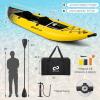 imageGoplus Inflatable Kayak 2Person Kayak Set for Adults with 507 LBS Weight Capacity 2 Aluminium Oars EVA Padded Seat 2 Fins Hand Pump Carry Bag Repair Kit Portable Touring KayaksYellow
