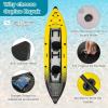 imageGoplus Inflatable Kayak 2Person Kayak Set for Adults with 507 LBS Weight Capacity 2 Aluminium Oars EVA Padded Seat 2 Fins Hand Pump Carry Bag Repair Kit Portable Touring KayaksYellow