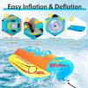 imageGoplus Inflatable Towable Tubes for Boating 1213 Rider Hot Dog Tube for Boat to Pull Water Sports Banana Boat with EVAPadded Seats for Towing Rider13 Riders