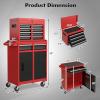 imageGoplus Rolling Tool Chest 5Drawer Tool Box Organizer wLockable Wheels ampamp Sliding Drawers ampamp Detachable Top ampamp Adjustable Shelf Tool Storage Cabinet for Garage WorkshopGrayRedblack