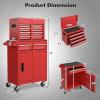 imageGoplus Rolling Tool Chest 5Drawer Tool Box Organizer wLockable Wheels ampamp Sliding Drawers ampamp Detachable Top ampamp Adjustable Shelf Tool Storage Cabinet for Garage WorkshopGrayRed