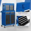 imageGoplus Rolling Tool Chest 5Drawer Tool Box Organizer wLockable Wheels ampamp Sliding Drawers ampamp Detachable Top ampamp Adjustable Shelf Tool Storage Cabinet for Garage WorkshopGrayBlue