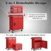 imageGoplus Rolling Tool Chest 5Drawer Tool Box Organizer wLockable Wheels ampamp Sliding Drawers ampamp Detachable Top ampamp Adjustable Shelf Tool Storage Cabinet for Garage WorkshopGrayRed