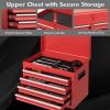 imageGoplus Rolling Tool Chest 5Drawer Tool Box Organizer wLockable Wheels ampamp Sliding Drawers ampamp Detachable Top ampamp Adjustable Shelf Tool Storage Cabinet for Garage WorkshopGrayRed