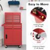 imageGoplus Rolling Tool Chest 5Drawer Tool Box Organizer wLockable Wheels ampamp Sliding Drawers ampamp Detachable Top ampamp Adjustable Shelf Tool Storage Cabinet for Garage WorkshopGrayRed