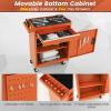 imageGoplus Rolling Tool Chest 5Drawer Tool Box Organizer wLockable Wheels ampamp Sliding Drawers ampamp Detachable Top ampamp Adjustable Shelf Tool Storage Cabinet for Garage WorkshopGrayOrange