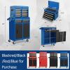 imageGoplus Rolling Tool Chest 5Drawer Tool Box Organizer wLockable Wheels ampamp Sliding Drawers ampamp Detachable Top ampamp Adjustable Shelf Tool Storage Cabinet for Garage WorkshopGrayBlue