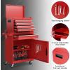 imageGoplus Rolling Tool Chest 5Drawer Tool Box Organizer wLockable Wheels ampamp Sliding Drawers ampamp Detachable Top ampamp Adjustable Shelf Tool Storage Cabinet for Garage WorkshopGrayRed