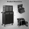 imageGoplus Rolling Tool Chest 5Drawer Tool Box Organizer wLockable Wheels ampamp Sliding Drawers ampamp Detachable Top ampamp Adjustable Shelf Tool Storage Cabinet for Garage WorkshopGrayBlack