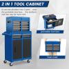 imageGoplus Rolling Tool Chest 5Drawer Tool Box Organizer wLockable Wheels ampamp Sliding Drawers ampamp Detachable Top ampamp Adjustable Shelf Tool Storage Cabinet for Garage WorkshopGrayBlue